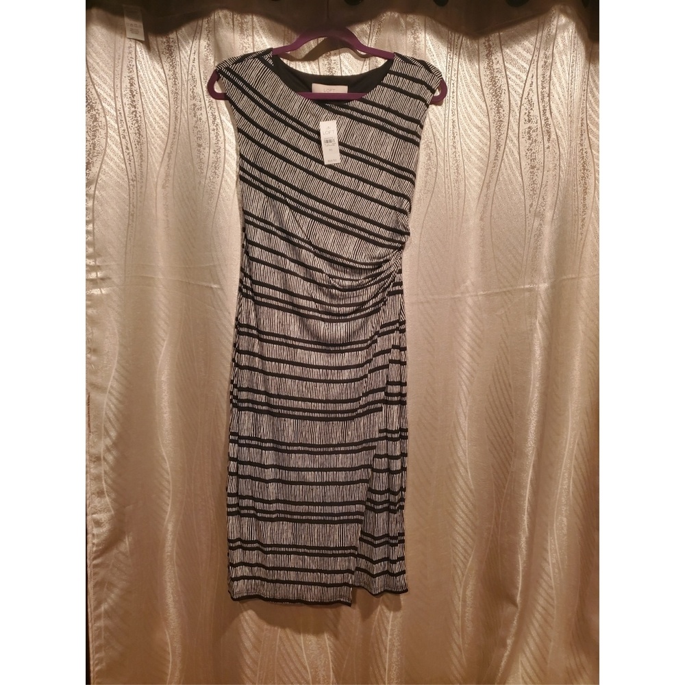NWT SALE Loft Wrap Black and White dress